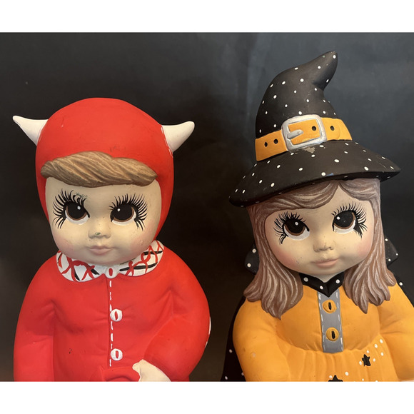 Ceramic Mold Witch & Devil Trick or Treat Halloween Hobbyist | VTG ‘87 | ~ 11” - Picture 2 of 14